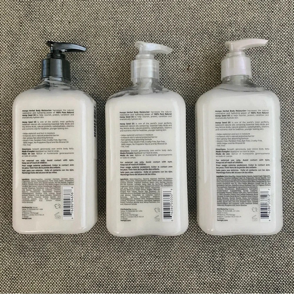 HEMPZ 3 Body Lotion Citron Mimosa Flower Sugarcane Papaya Citrine Crystal Quartz